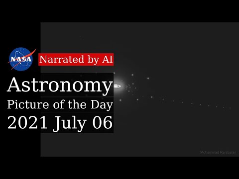 APOD: 2021-07-06 - Saturn and Six Moons (Narrated by Amy)