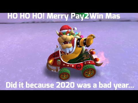 Mario Kart Tour: Bowser Santa and the complete set on Merry Mountain (Gameplay)