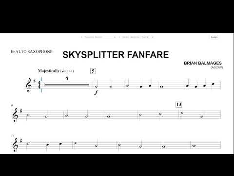 Skysplitter Fanfare - Alto Sax Play Along