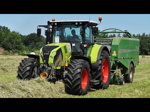 Pressing bales - Claas Arion 650 + McHale Fusion - Balen persen - Lagerweij - Renswoude - 2018.