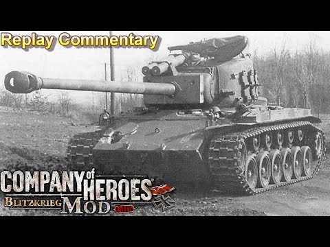 Blitzkrieg mod; Mighty Super Pershing! Game Replay Commentary.