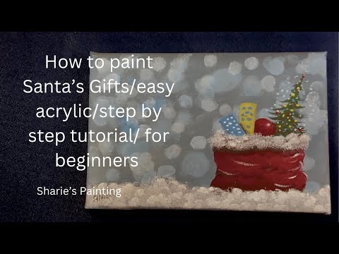 How to paint Santa’s Gifts/easy step by step acrylic painting for beginners @ Sharie’s painting