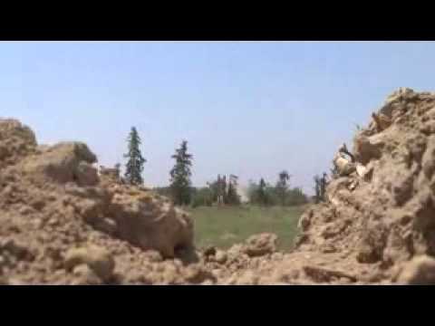 استهداف أحد القناصة في بناء المسمكة بقذيفة آر بي جي من قبل كتيبة الحمزة