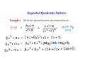 Partial Fractions Quadratic Factors