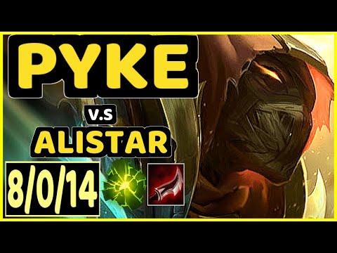 TUSIN (PYKE) vs ALISTAR - 8/0/14 KDA BOTTOM SUPPORT CHALLENGER GAMEPLAY - KR