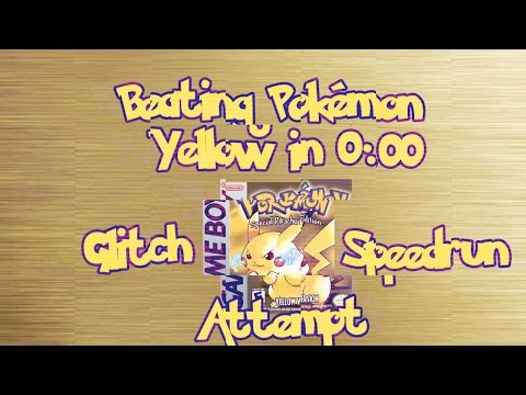 Beating Pokémon Yellow In 0:00 Glitch Speedrun Attempt