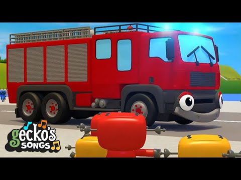 Here Comes the Fire Truck｜Gecko's Garage｜Children's Music｜Trucks For Kids｜Gecko's Songs