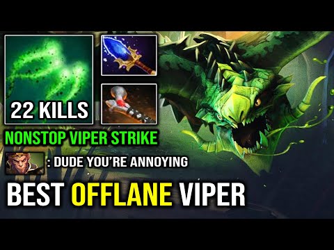 100% ANNOYING OFFLANE VIPER 1Min Urn + Scepter Nonstop Skills Spam with 10s Ultimate CD DotA 2
