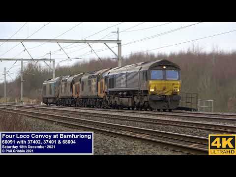 Four Loco Convoy at Bamfurlong - 18th December 2021