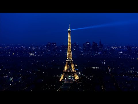Paris Evening Walk And Bike Ride -4K - With Music 🎶 🎼 🎵
