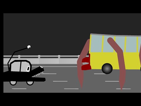 Cartoon Car vs Bus Eater