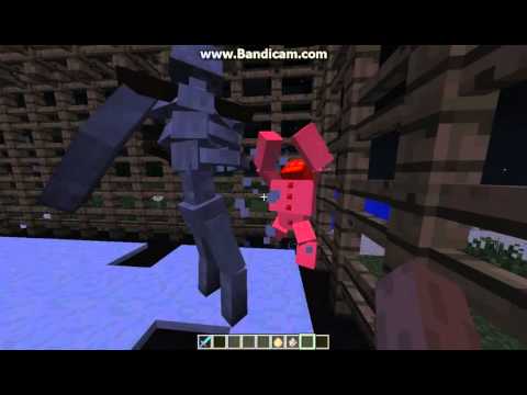 Minecraft - mutant snow golem vs mutant skeleton