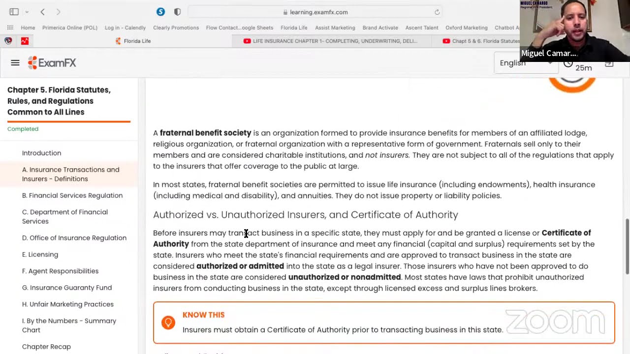 Chapt 5 & 6. Florida Statutes, Rules, and Regulations Common to All Lines