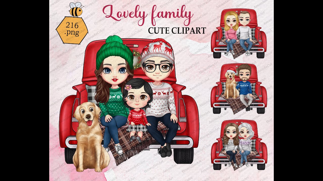 Cute clipart, Couple clipart, Sweater clipart, Christmas clipart