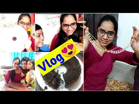 Easy chocolate cake without oven/Jewellery diy /organic vegitables/krithi అలిగింది/Telugu vlog