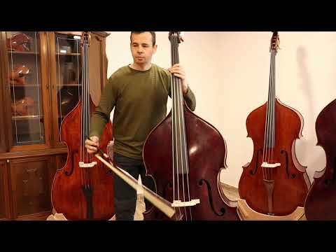 Antique Style Double Bass 3/4 with Flat Back Hand-Made in Romania #17 image 15