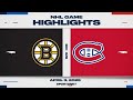 NHL Highlights Bruins Vs Canadiens April 3 2025