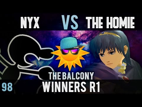 Melee @ the Balcony 98 - Winners R1 ft. The Homie (Marth) VS. Nyx (GnW)
