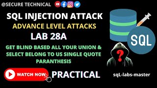 lab 28A - sql injection vulnerability | 2022 |different method | attack | practical #ethicalhacking