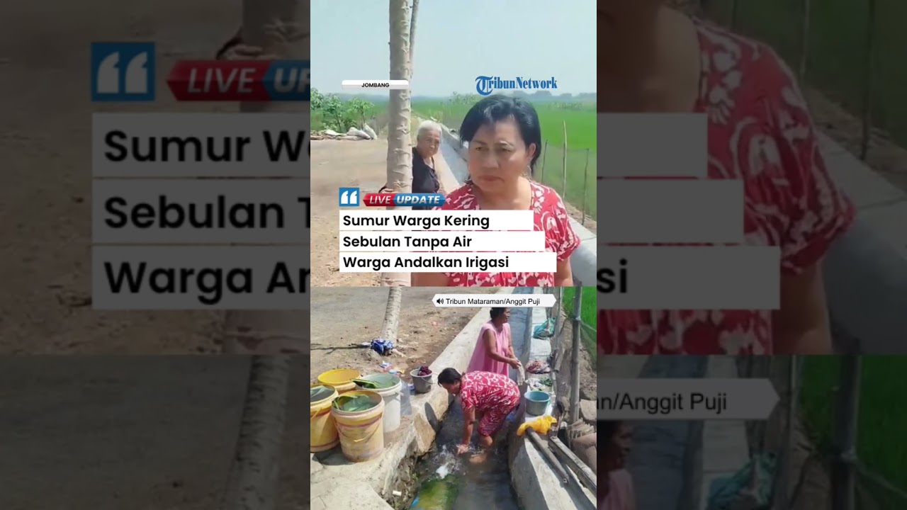 Krisis Air Bersih, Warga Jombang Manfaatkan Saluran Irigasi: Terpaksa Ngais untuk Mandi dan Cuci