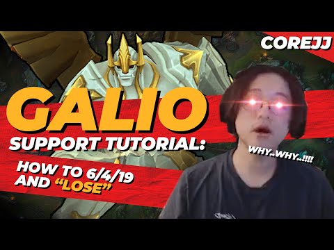 CoreJJ - How to 6/4/19 and  lose.. Tryhard Mode Core | Galio Support Gameplay | League of Legends