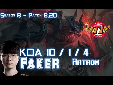 SKT T1 Faker AATROX vs LULU Mid - Patch 8.20 KR Ranked