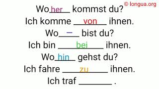 Woher, Wo, Wohin? , von ihnen, bei ihnen, zu ihnen, #a1 #a2 #deutsch #german #grammatik