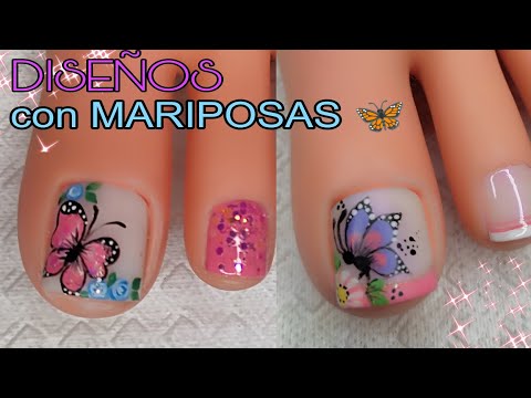 Como hacer DISEÑOS DE UÑAS con MARIPOSAS🦋🦋#miarteentusuñas #nailart 😍💅