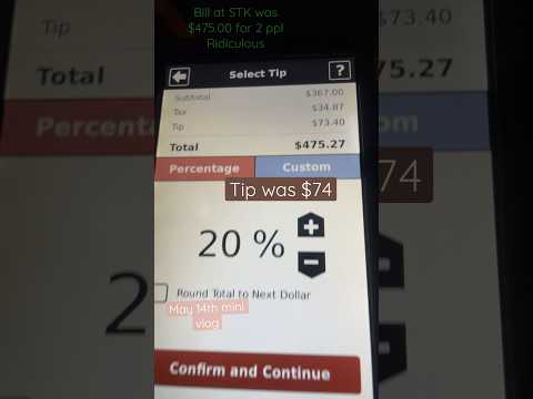 Dinner for 2 at STK Beverly Hills was $475 including $74 tip, ridiculous for 2 people out to eat