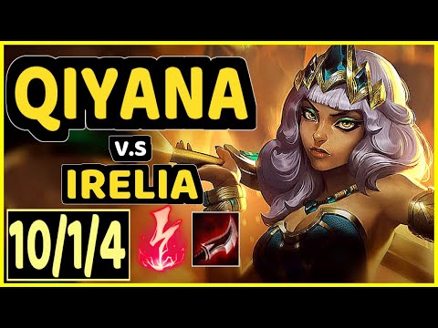 NARU (QIYANA) vs IRELIA - 10/1/4 KDA MID GAMEPLAY - EUW Ranked GRANDMASTER