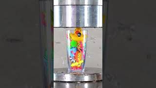 What's Hiding Inside This Cup? 😳🥤💥#hydraulicpress #oddlysatisfying #colorful