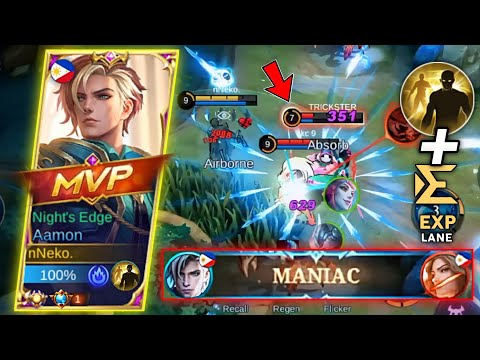 AAMON FLICKER SPELL + EXP LANE! EASY MANIAC SATISFYING COMBO - MLBB