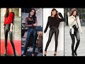 Very Beautiful Leather Pants And Laggings Outfits Designs And Ideas