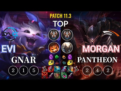 DFM Evi Gnar vs HLE Morgan Pantheon Top - KR Patch 11.3