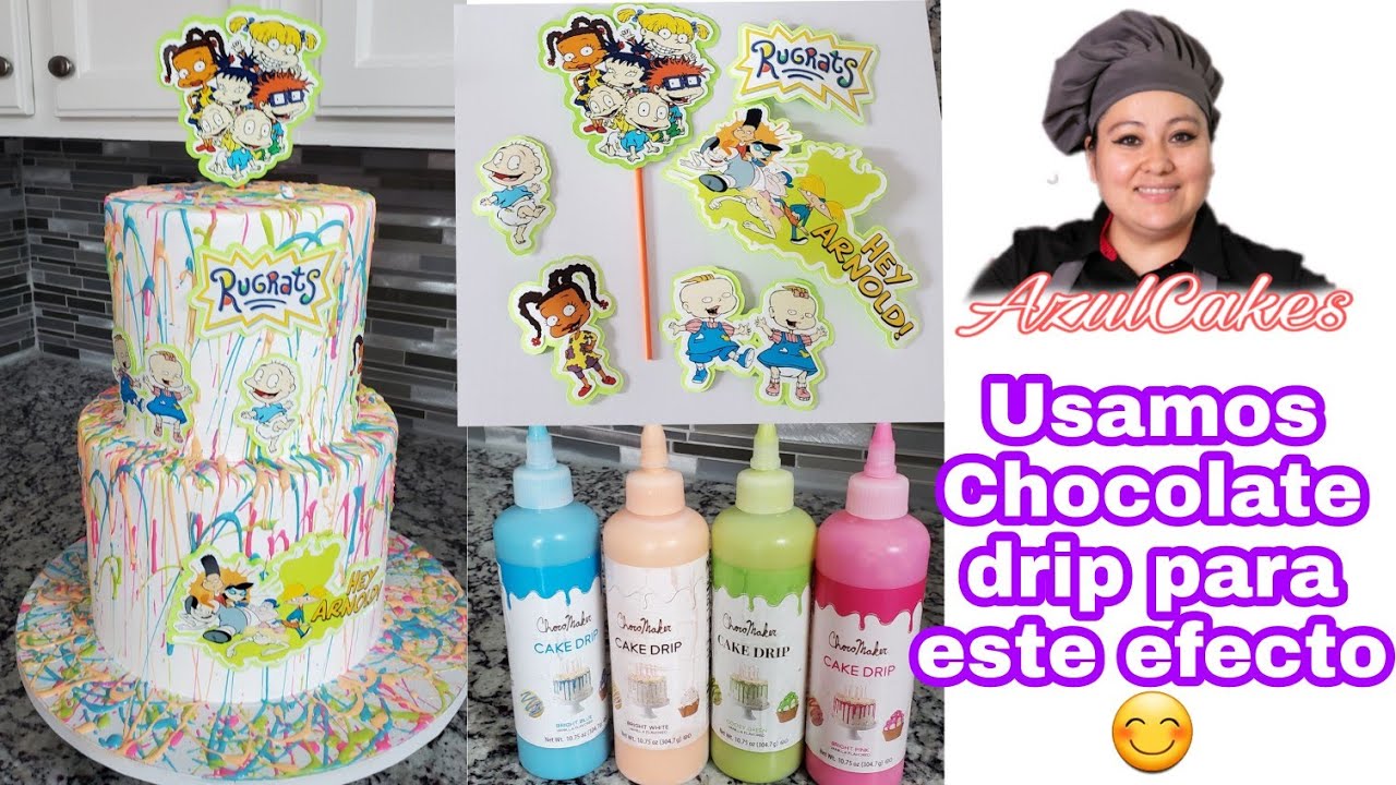 Pastel Ideal Para Tema NEON , RUGRATS,HEY ARNOLD | AzulCakes