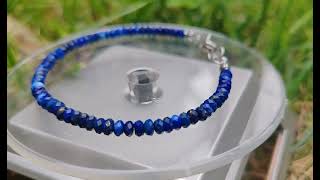 "Noční obloha Vědění" náramek lapis lazuli, broušené rondelky, 4mm