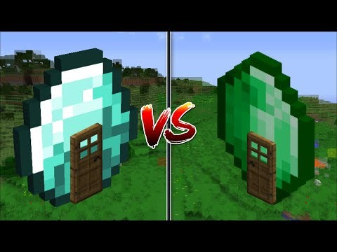 Minecraft EMERALD HOUSE VS DIAMOND HOUSE / BUILD YOUR OWN HOUSE IN MINECRAFT !! Minecraft Mods