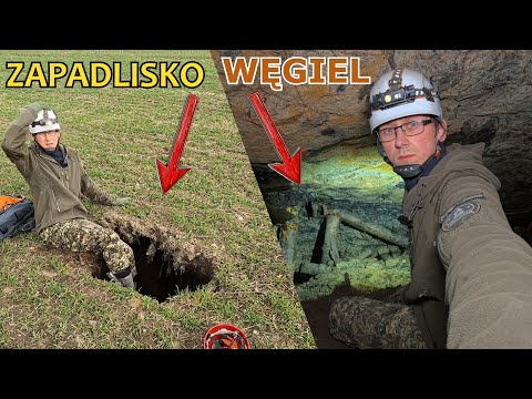 Wałbrzych - The ground has caved in on a farmer's field. It's full of coal!