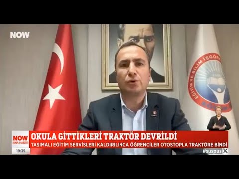 Genel Başkanımız Kadem Özbay, Bursa`nın Büyükorhan ilçesi Aktaş köyünden okullarına  traktör ile gitmek zorunda kalan öğrencilerin kaza geçirmeleri ile ilgili  Now Tv`ye açıklamalarda bulundu. 17/10/2024 | EĞİTİM İŞ