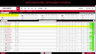 DailyRoto 2018 NFL Daily Fantasy Optimizer Tutorial