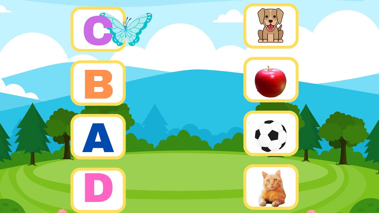 Alphabet Picture Matching | Kindergarten Matching Game | Practice My Worksheets