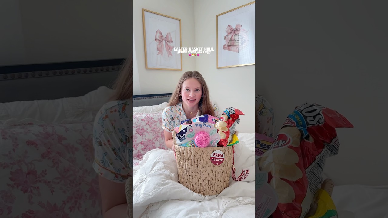 EASTER BASKET HAUL | gifts from my mom, oma, & poppy🐣🩷#haul #unboxing #easter #aesthetic #college