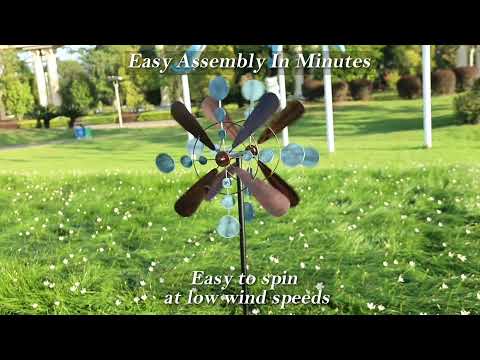CLASSIC VINTAGE BLUE DOT WIND SPINNER