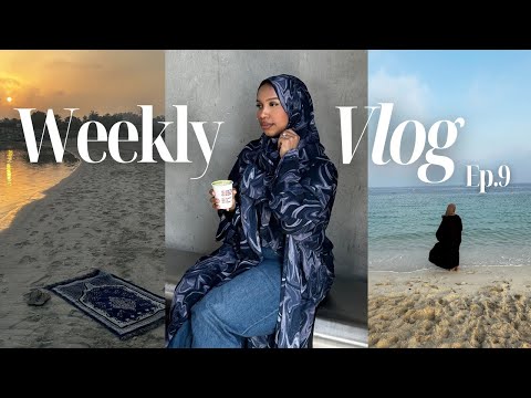 Weekly Vlog Ep.9 | reflections, fajr on the beach, café hopping, + chit-chat grwm