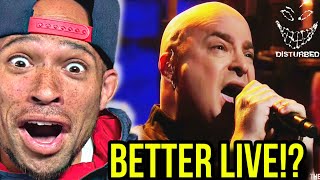 Rapper FIRSt REACTION to Disturbed &quot;The Sound Of Silence&quot; LIVE on CONAN / TBS ! Even BETTER!