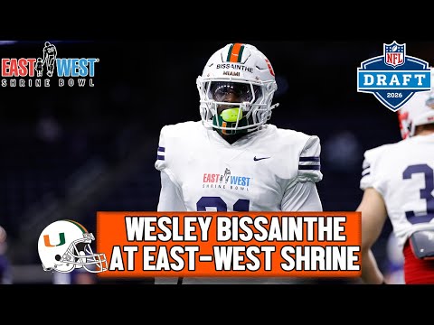 Miami LB Wesley Bissainthe at East-West Shrine Bowl Practice Day 2 | 2026 NFL Draft