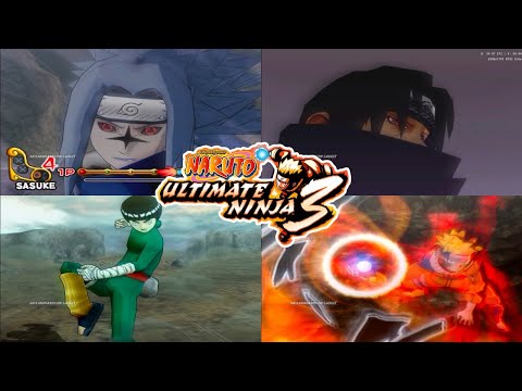 Naruto Ultimate Ninja 3 PS2 - All Ultimate Jutsu (1080p)