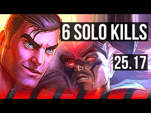 JAYCE vs YASUO (TOP) | 6 solo kills | KR Master | 25.17