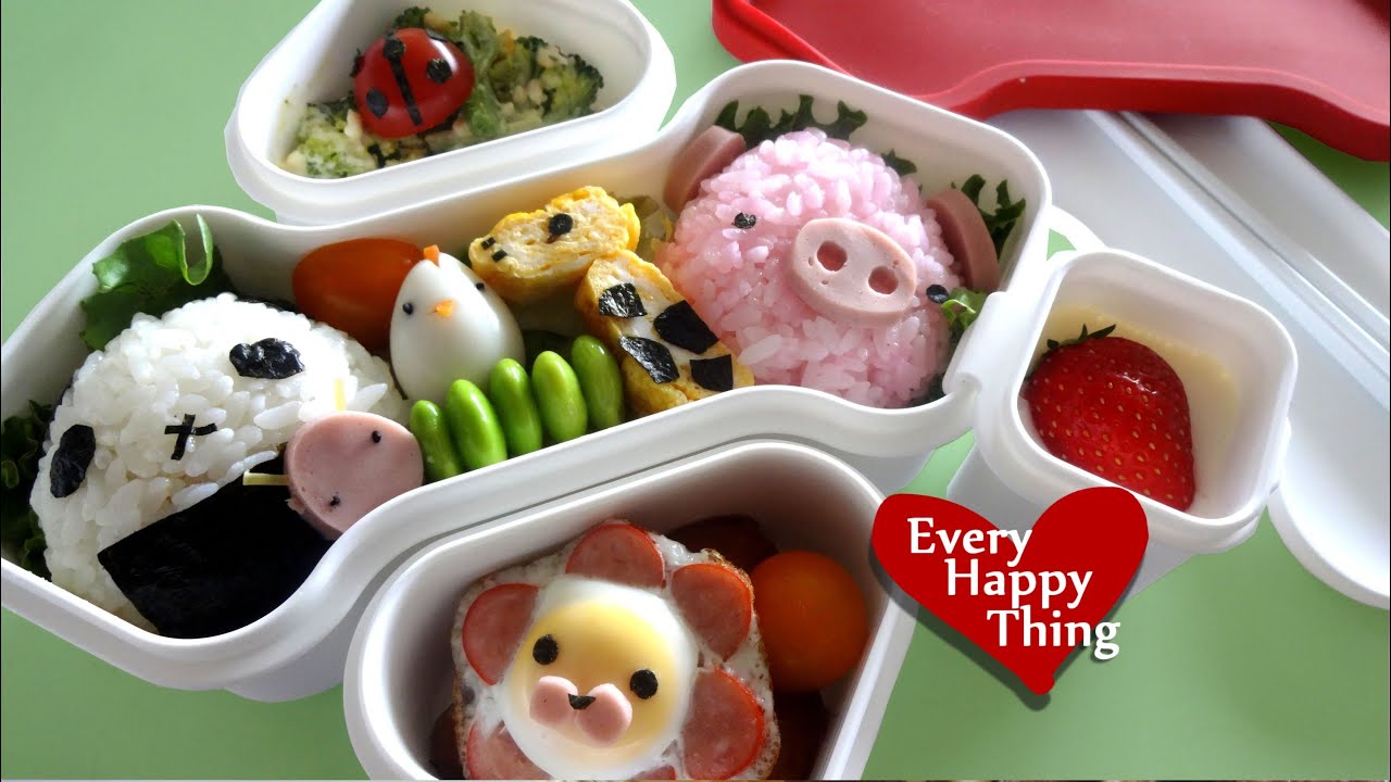 (*´ー`*) Zoo Bento Box ★ どうぶつさん大集合弁当 [キャラ弁/Lunch Box]