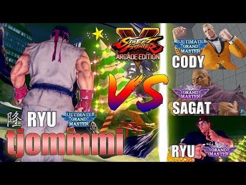 SFV AE 👊🏻 Tjommmi (Ryu) vs Problem X (Cody) & Sagat & Ryu [season4]